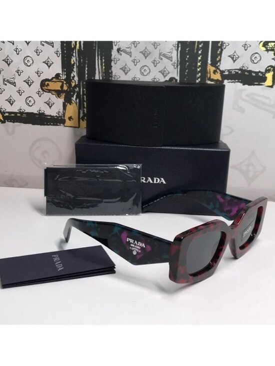 New Authentic Prada Red and Black Women\'s Sunglasses PR15Y main image 7